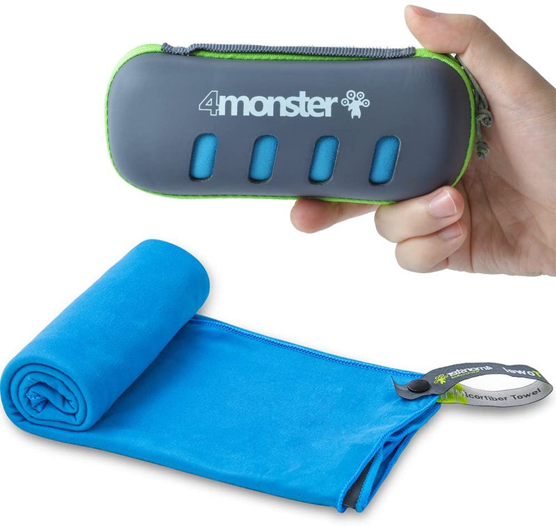 TOALLA MICROFIBRA 4MONSTER 40 X 80 AZUL